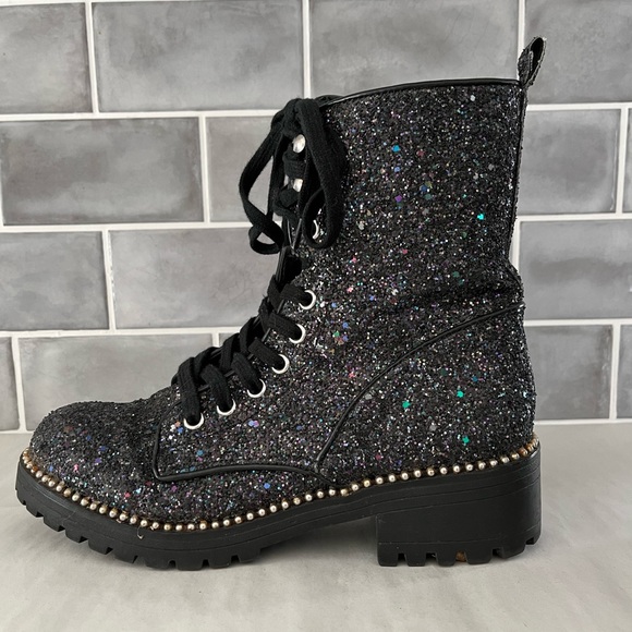 Portland boot company Shoes Portland Boot Company Black Multi Glitter Combat Boots Size